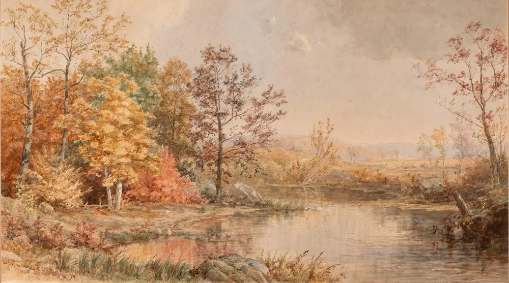 Fogliame autunnale sul fiume Ramapo (noto anche come Paesaggio autunnale e Vista sul lago in autunno), 1889